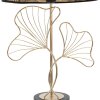 Mauro Ferretti lámpara de mesa hojas E27 Ø 30x60 cm oro negro