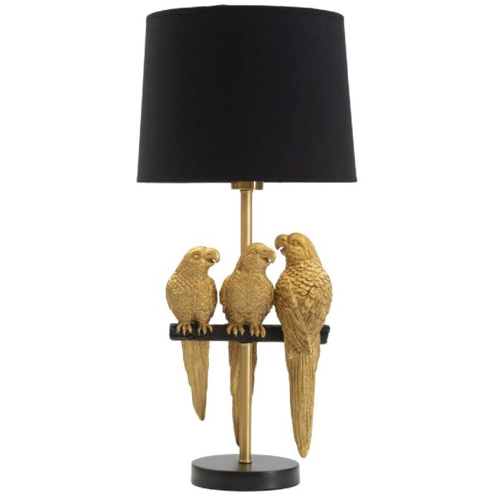 Mauro Ferretti lámpara de mesa loros E27 Ø 30x62,5 cm oro negro