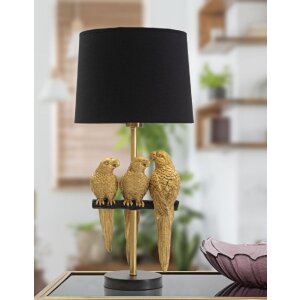 Mauro Ferretti lámpara de mesa loros E27 Ø 30x62,5 cm oro negro