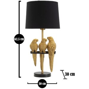 Mauro Ferretti lámpara de mesa loros E27 Ø 30x62,5 cm oro negro