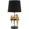 Mauro Ferretti Nachttischlampe Papageien E27 Ø 20x39 cm schwarz gold
