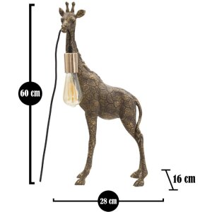 Mauro Ferretti lámpara de mesa Jirafa E27 28x16x60 cm oro antiguo