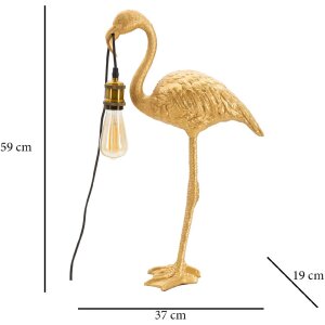 Mauro Ferretti lámpara de mesa Flamingo E27 37x19x59 cm oro