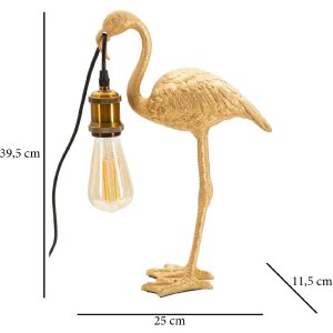 Mauro Ferretti lámpara de mesa Flamingo E27 13x11.5x39.5 cm oro