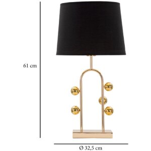 Mauro Ferretti lámpara de mesa burbuja E27 Ø 32,5x61 cm oro negro
