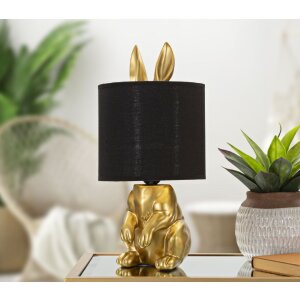 Mauro Ferretti lámpara de mesa conejo E27 Ø 20x43 cm oro negro