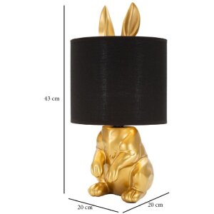 Mauro Ferretti lámpara de mesa conejo E27 Ø 20x43 cm oro negro