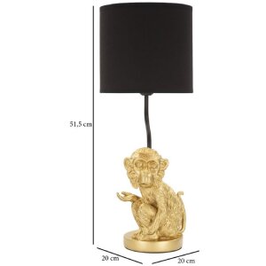 Mauro Ferretti lámpara de mesa sitting monkey E27 Ø 20x51,5 cm oro negro