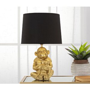 Mauro Ferretti lámpara de mesa monkey mum E27 Ø 30x49 cm oro negro