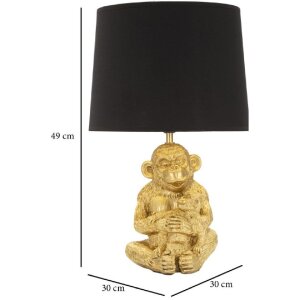 Mauro Ferretti lámpara de mesa monkey mum E27 Ø 30x49 cm oro negro