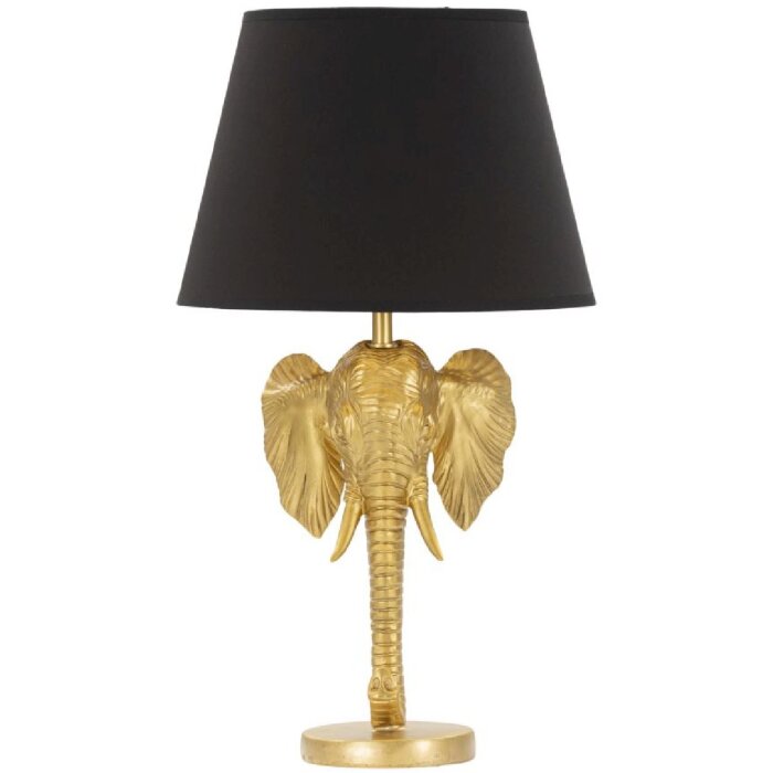 Mauro Ferretti lámpara de mesa elefante E27 Ø 32x59 cm oro negro