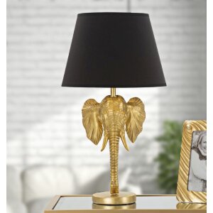 Mauro Ferretti lámpara de mesa elefante E27 Ø 32x59 cm oro negro