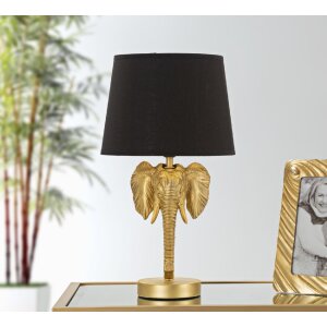Mauro Ferretti lámpara de mesa elefante E27 Ø 25x43 cm oro negro