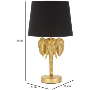 Mauro Ferretti lámpara de mesa elefante E27 Ø 25x43 cm oro negro