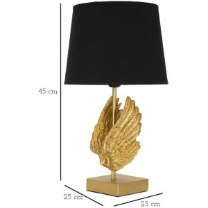 Mauro Ferretti lámpara de mesa ala E27 Ø 25x45 cm oro negro