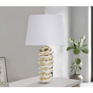 Mauro Ferretti lámpara de mesa Glam-Weltraum E27 Ø 33x53 cm oro blanco