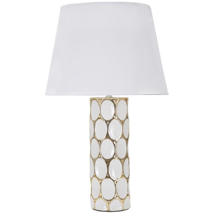 Mauro Ferretti lámpara de mesa Glam Carv E27 Ø 34,5x56 cm oro blanco