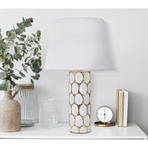 Mauro Ferretti lámpara de mesa Glam Carv E27 Ø 34,5x56 cm oro blanco