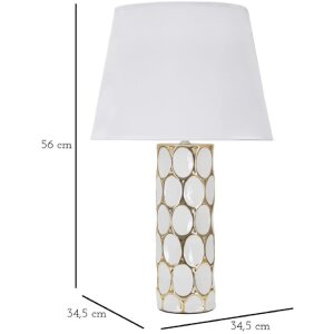 Mauro Ferretti lámpara de mesa Glam Carv E27 Ø 34,5x56 cm oro blanco