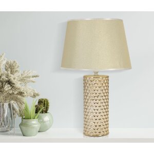 Mauro Ferretti lámpara de mesa Glam Gold E27 Ø 30x47,5 cm blanco oro