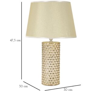 Mauro Ferretti lámpara de mesa Glam Gold E27 Ø 30x47,5 cm blanco oro