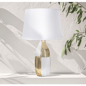 Mauro Ferretti lámpara de mesa Glam Line E27 Ø 33x54 cm oro blanco