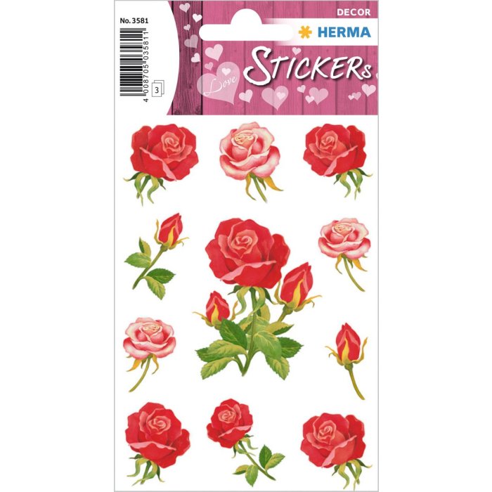 Etiquetas decorativas rosas 3 hojas