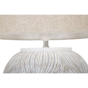 Mauro Ferretti lámpara de mesa Atene E27 Ø 38x59 cm blanco lavado marrón