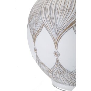 Mauro Ferretti lámpara de mesa Atene E27 Ø 38x59 cm blanco lavado marrón
