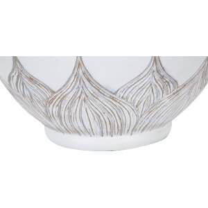 Mauro Ferretti lámpara de mesa Atene E27 Ø 38x59 cm blanco lavado marrón