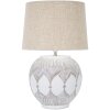 Mauro Ferretti lámpara de mesa Atene E27 Ø 38x59 cm blanco lavado marrón