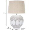 Mauro Ferretti lámpara de mesa Atene E27 Ø 38x59 cm blanco lavado marrón