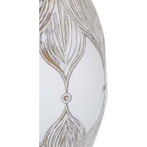 Mauro Ferretti lámpara de mesa Atene oval E27 Ø 38x67 cm blanco lavado marrón