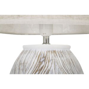 Mauro Ferretti lámpara de mesa Atene oval E27 Ø 38x67 cm blanco lavado marrón