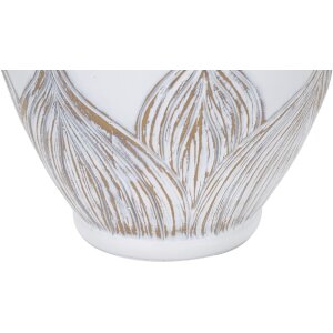 Mauro Ferretti lámpara de mesa Atene oval E27 Ø 38x67 cm blanco lavado marrón