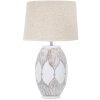 Mauro Ferretti lámpara de mesa Atene oval E27 Ø 38x67 cm blanco lavado marrón