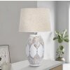 Mauro Ferretti lámpara de mesa Atene oval E27 Ø 38x67 cm blanco lavado marrón