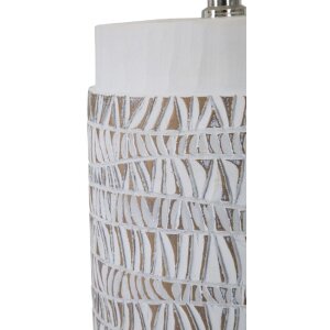 Mauro Ferretti lámpara de mesa Nairobi E27 Ø 35x60,5 cm blanco lavado marrón