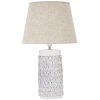 Mauro Ferretti lámpara de mesa Nairobi E27 Ø 35x60,5 cm blanco lavado marrón