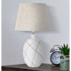 Mauro Ferretti lámpara de mesa líneas E27 Ø 35x60 cm blanco lavado