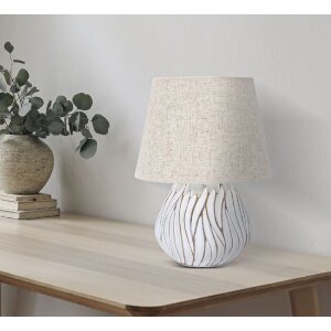 Mauro Ferretti lámpara de mesa Honduras E27 Ø 35x48 cm blanco lavado