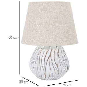 Mauro Ferretti lámpara de mesa Honduras E27 Ø 35x48 cm blanco lavado
