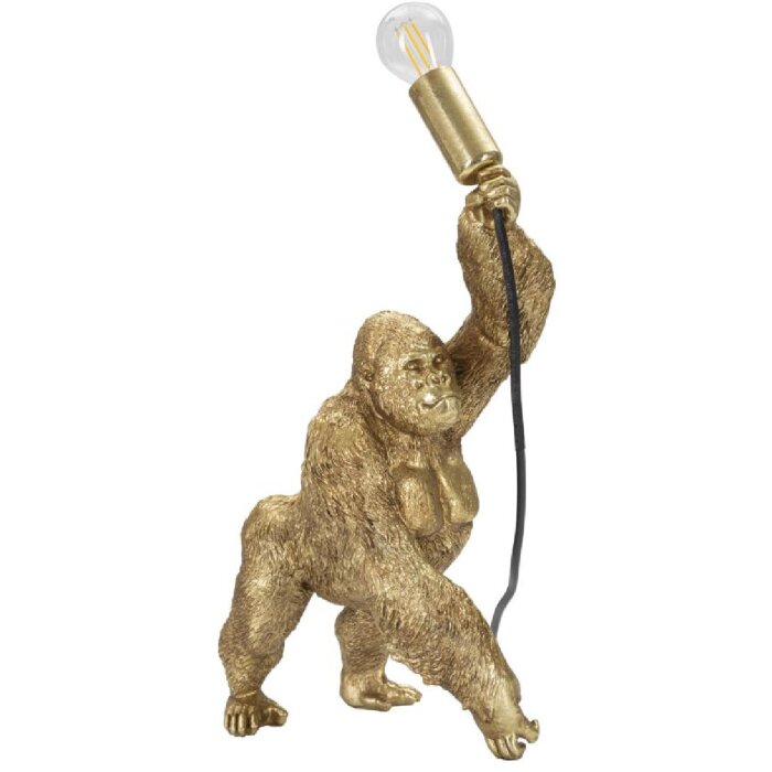 Mauro Ferretti Gorilla lámpara de mesa E14 22.5x16x40 cm oro