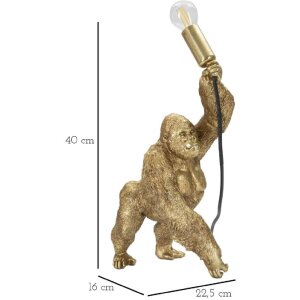 Mauro Ferretti Gorilla lámpara de mesa E14 22.5x16x40 cm oro