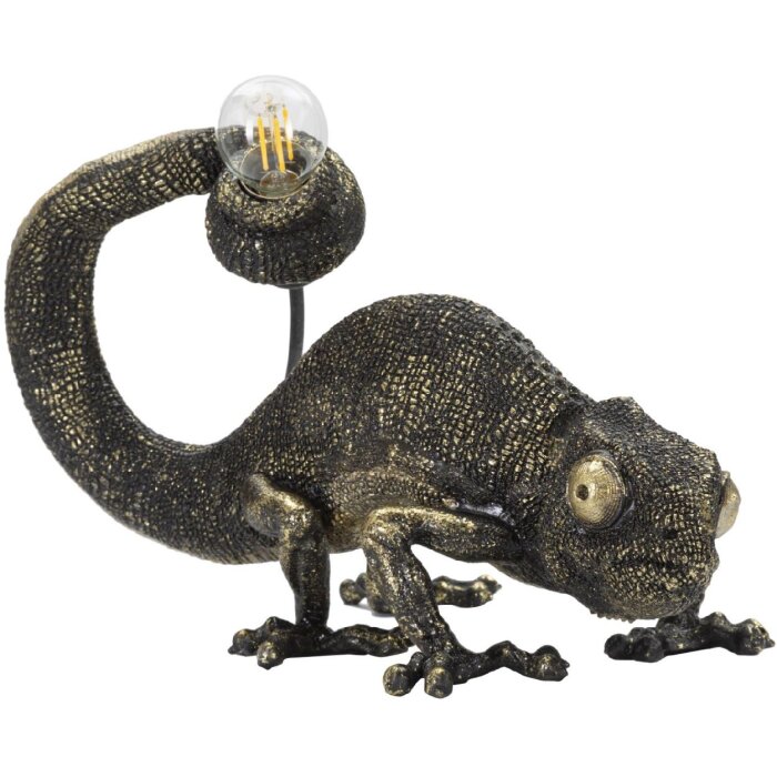 Mauro Ferretti lámpara de mesa lagarto E14 37,5x16,5x22 cm negro oro