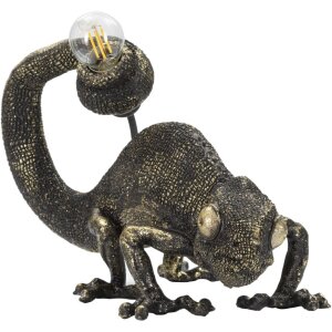 Mauro Ferretti lámpara de mesa lagarto E14 37,5x16,5x22 cm negro oro