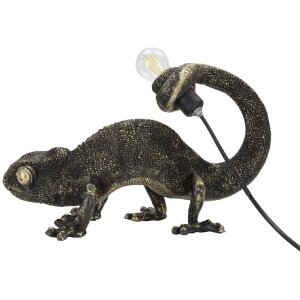 Mauro Ferretti lámpara de mesa lagarto E14 37,5x16,5x22 cm negro oro