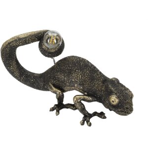Mauro Ferretti lámpara de mesa lagarto E14 37,5x16,5x22 cm negro oro