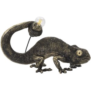 Mauro Ferretti lámpara de mesa lagarto E14 37,5x16,5x22 cm negro oro