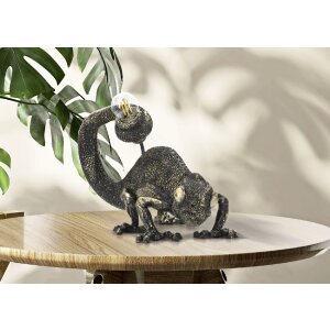 Mauro Ferretti lámpara de mesa lagarto E14 37,5x16,5x22 cm negro oro